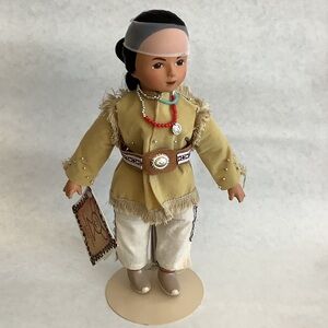 SANDY DOLLS NWT Growling Coyote Navajo Brave 2001 12” tall Doll